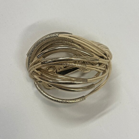 Saachi Women’s Cream Gold Cord Wrap Bracelet Lobster Claw Clasp Boho Jewelry - Picture 8 of 11